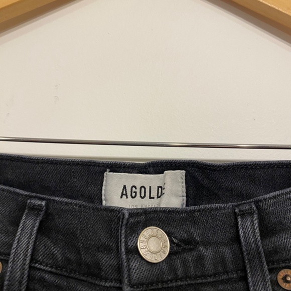 AGOLDE Nico High Rise Slim Leg Distressed Jeans in Black Size 27 - Picture 4 of 7